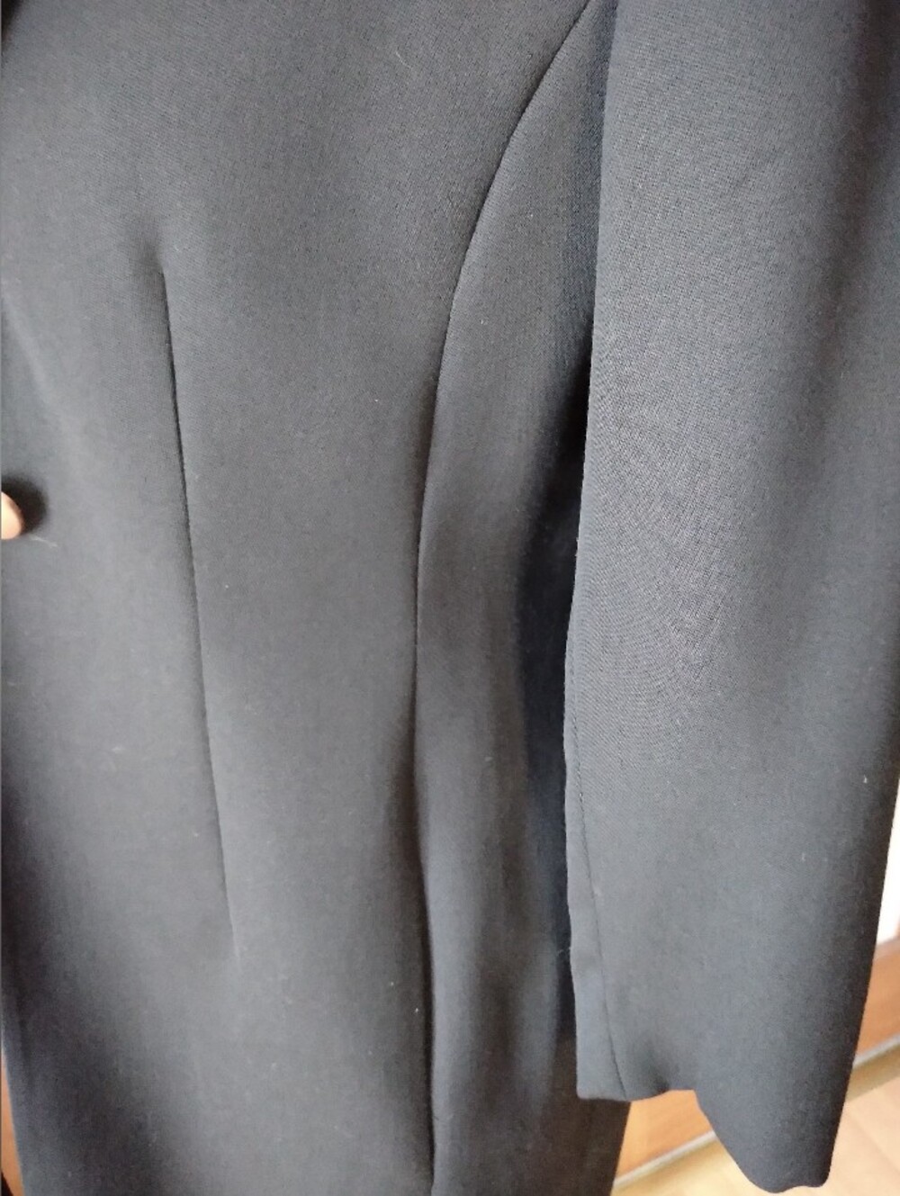 Women's Wool Blend Lined Black Mid Length Jacket Sz 4 In Excellent Condition - Picture 7 of 13